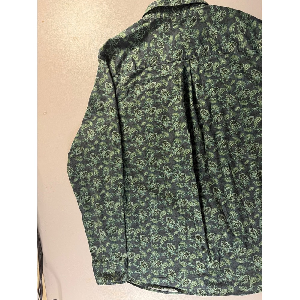 Cody James Button Down Shirt Mens XL Green Paisley Western Long Sleeve Cotton - Picture 6 of 7